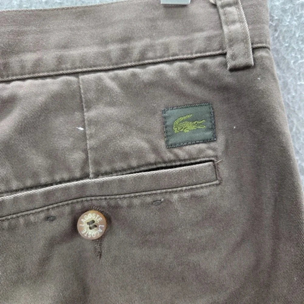 Lacoste Men Pants 38 Brown Chino Straight Pockets High Rise‎ 31 in Inseam